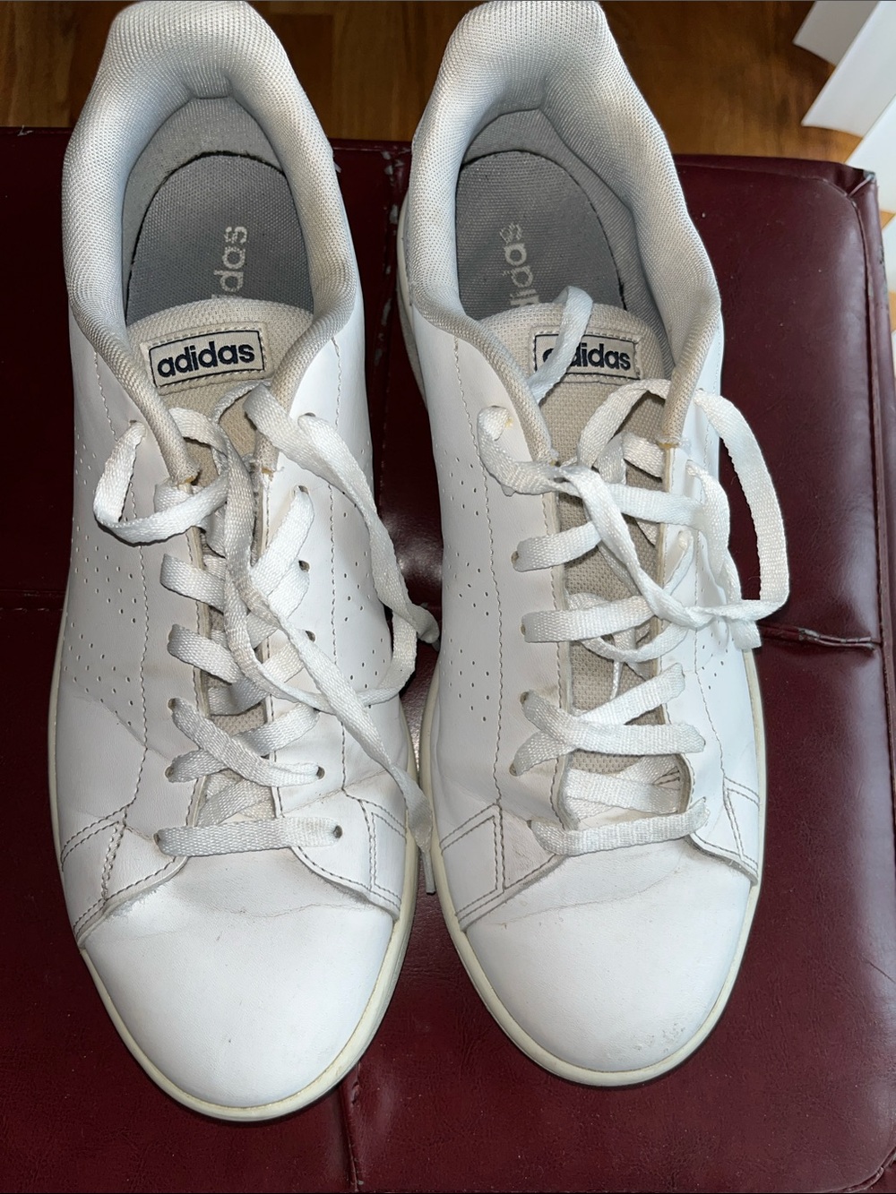 adidas White Low-Top Leather Sneakers